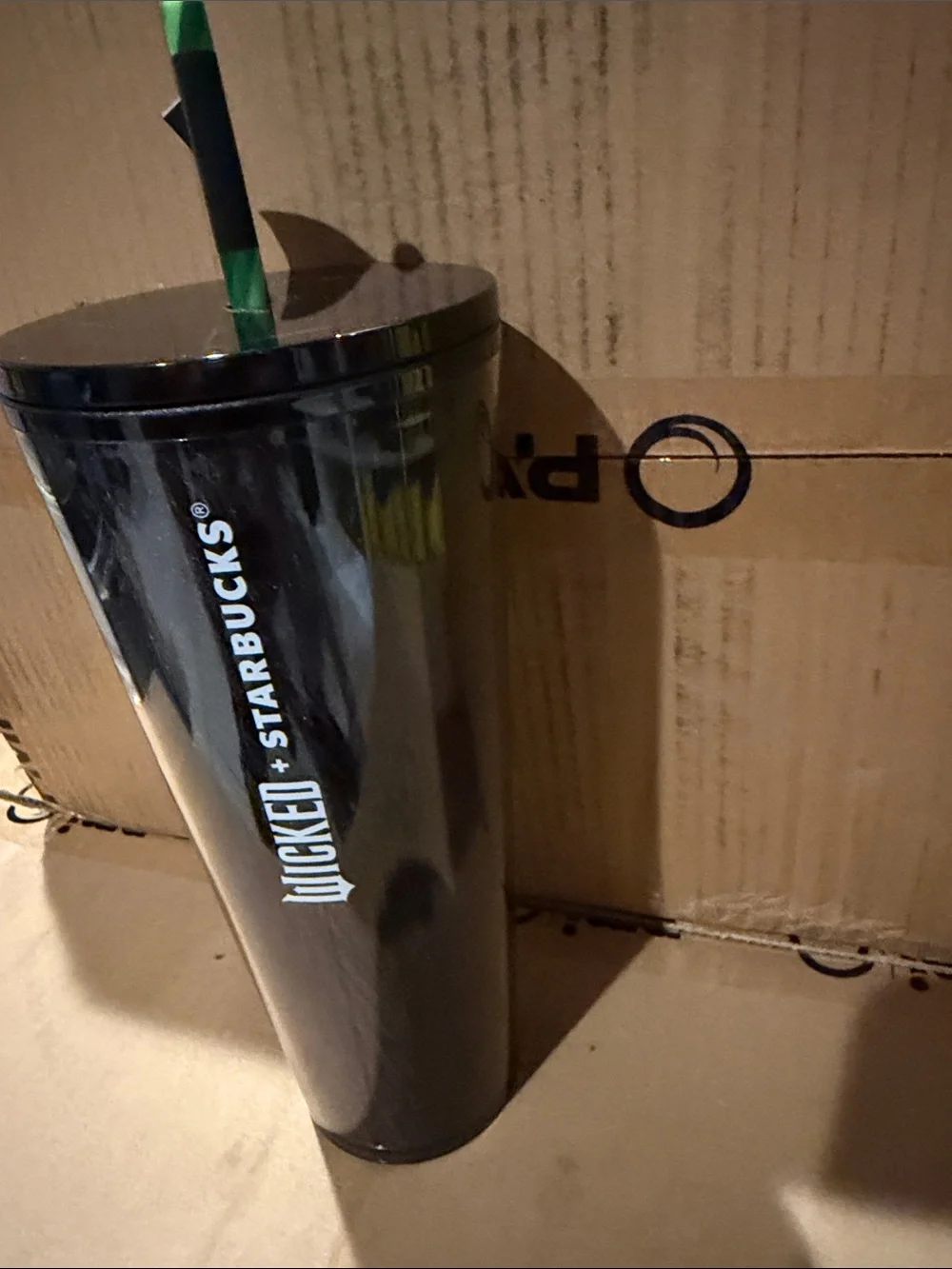 Starbucks Black Tumbler with Mint Green 'Wicked' Lettering